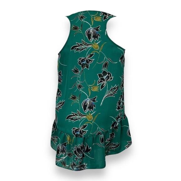 Cabi Womens Green Floral Sleeveless Top With Peplum Hem M Polyester - Picture 3 of 9
